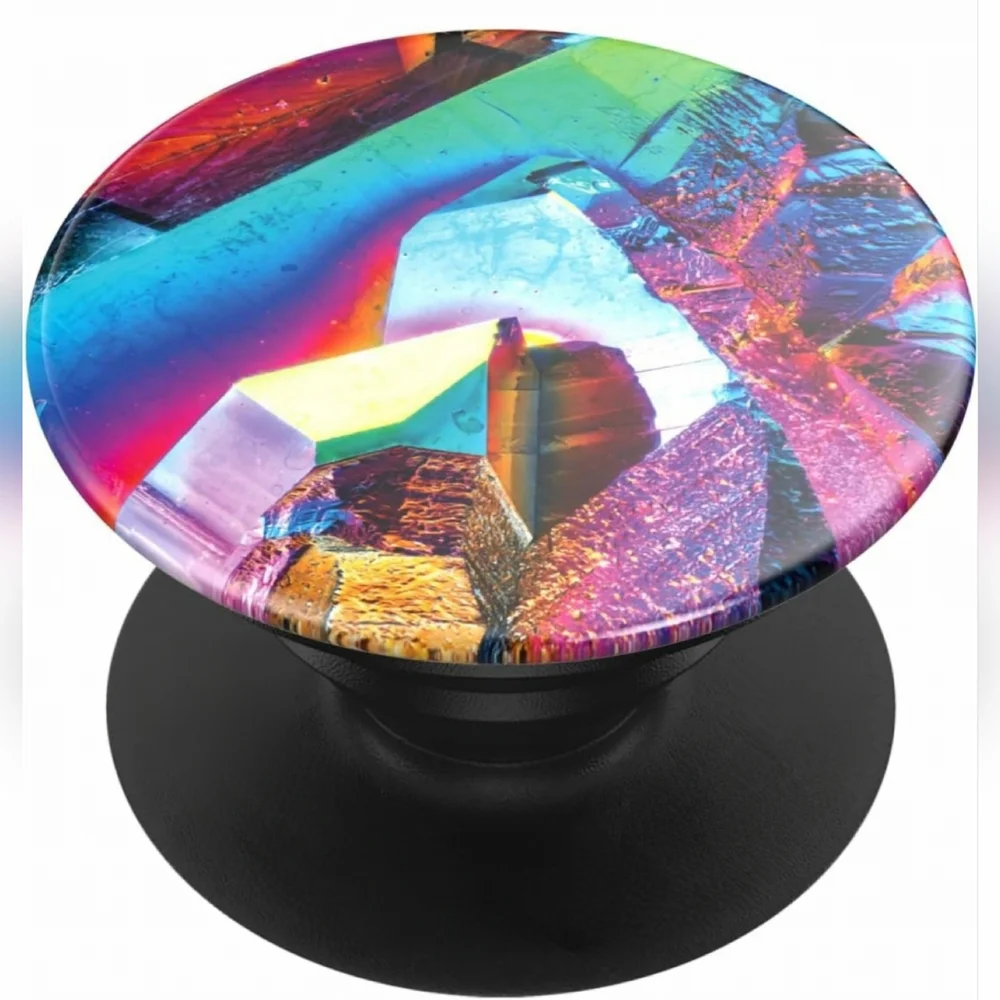 New Gem phone grip base, multicolor poptop, rainbow phone grip, phone kickstand